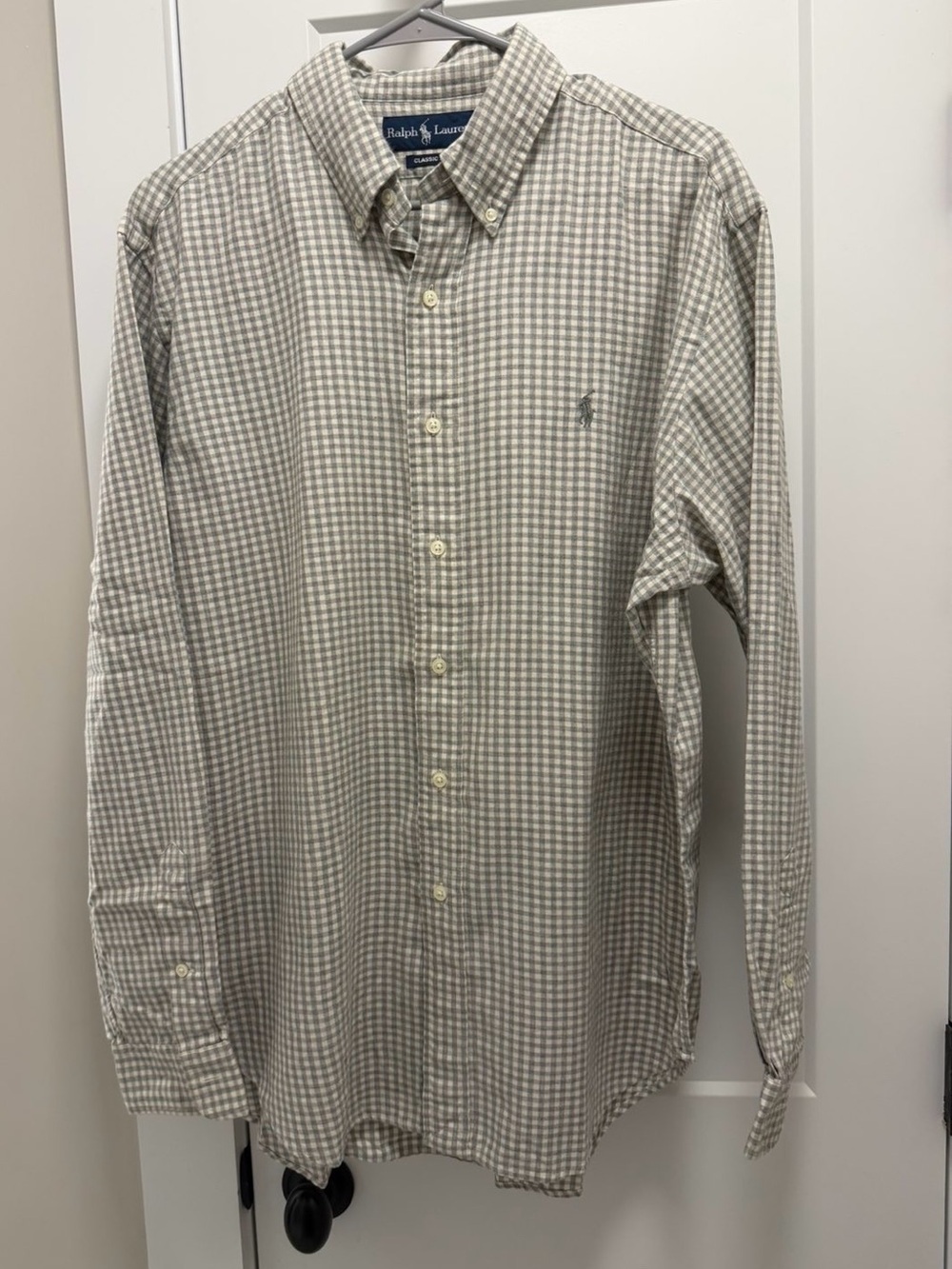 Ralph Lauren Green & White Gingham Button-Down Shirt